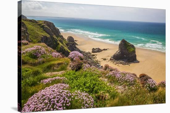 Bedruthan Steps, Newquay, Cornwall, England, United Kingdom-Billy Stock-Stretched Canvas