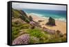 Bedruthan Steps, Newquay, Cornwall, England, United Kingdom-Billy Stock-Framed Stretched Canvas