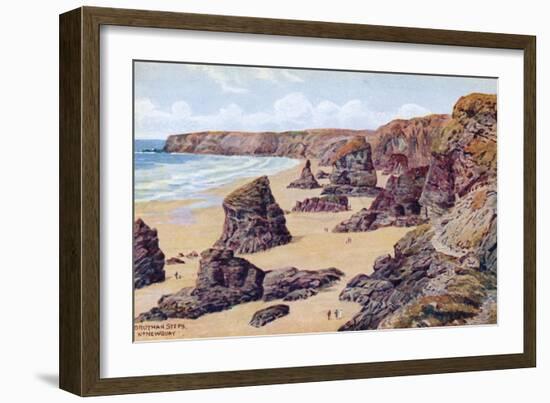 Bedruthan Steps, Nr. Newquay-Alfred Robert Quinton-Framed Giclee Print