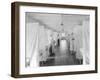 Beds Separated by Sheets to Isolate Patients During Spanish Flu Epidemic 1918-19-null-Framed Photo