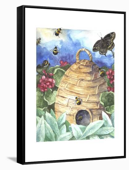 Bee and Flower-Melinda Hipsher-Framed Stretched Canvas