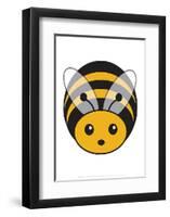 Bee - Animaru Cartoon Animal Print-Animaru-Framed Giclee Print