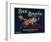 Bee Apple Crate Label - San Francisco, CA-Lantern Press-Framed Art Print