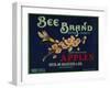 Bee Apple Crate Label - San Francisco, CA-Lantern Press-Framed Art Print