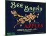Bee Apple Crate Label - San Francisco, CA-Lantern Press-Mounted Art Print