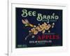 Bee Apple Crate Label - San Francisco, CA-Lantern Press-Framed Art Print