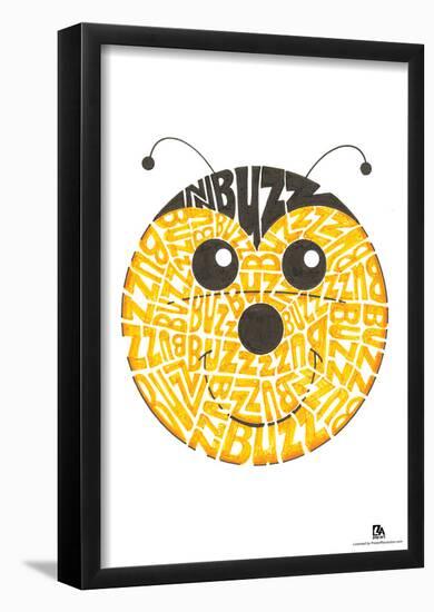 Bee Buzz Text Poster-null-Framed Poster