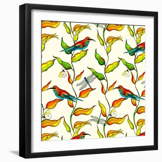 Bee Eaters, 2017-Andrew Watson-Framed Premium Giclee Print