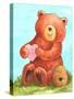 Bee Happy Bear-Melinda Hipsher-Stretched Canvas