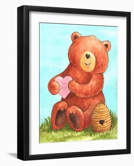 Bee Happy Bear-Melinda Hipsher-Framed Giclee Print