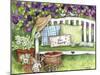 Bee Happy Bench In Lilacs and Birds-Melinda Hipsher-Mounted Giclee Print