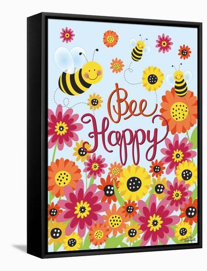 Bee Happy-Elizabeth Caldwell-Framed Stretched Canvas