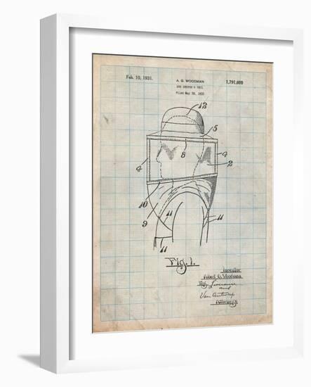 Bee Keeper Hat and Veil Patent-Cole Borders-Framed Art Print