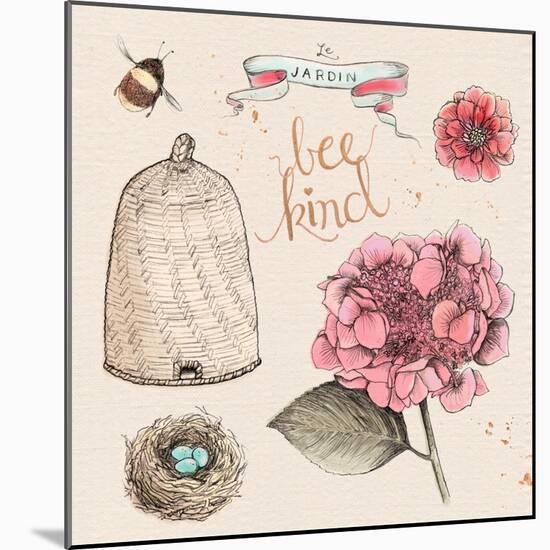 Bee Kind-Kerri Elliot-Mounted Art Print