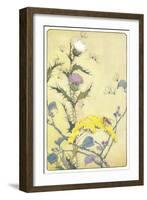 Bee on Thistle-null-Framed Art Print