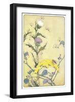 Bee on Thistle-null-Framed Art Print