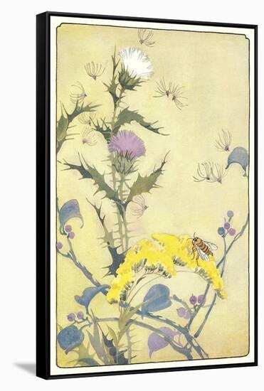 Bee on Thistle-null-Framed Stretched Canvas