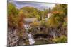 Beebe Lake Dam Waterfalls and Bridge. the Beebe Lake Cornell Campus in Ithaca, New York.-TW Farlow-Mounted Photographic Print