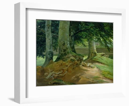 Beech Trees in Frederiksdal Near Copenhagen, 1828-Christian Ernst Bernhard Morgenstern-Framed Giclee Print