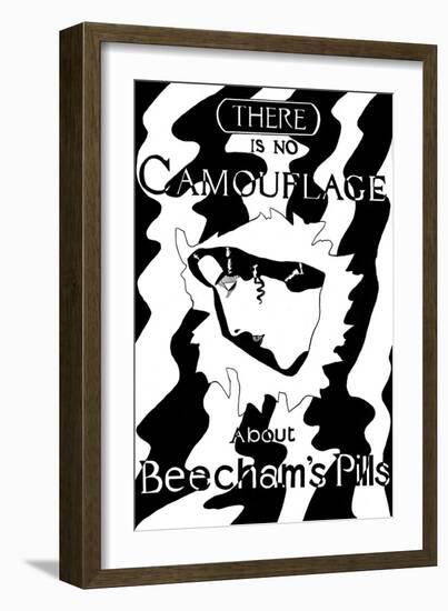 Beecham's Pills Camouflage Themed Advertisement-null-Framed Art Print