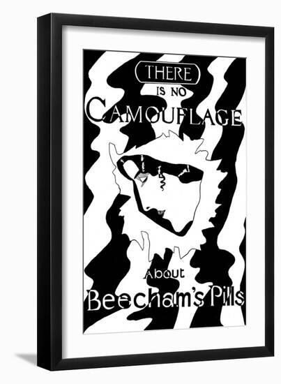 Beecham's Pills Camouflage Themed Advertisement-null-Framed Art Print