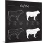 Beef Cuts - Blackboard-ONiONAstudio-Mounted Art Print