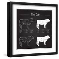 Beef Cuts - Blackboard-ONiONAstudio-Framed Art Print