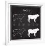 Beef Cuts - Blackboard-ONiONAstudio-Framed Art Print