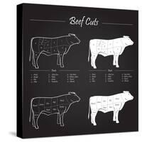 Beef Cuts - Blackboard-ONiONAstudio-Stretched Canvas