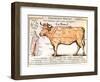 Beef: Diagram Depicting the Different Cuts of Meat-null-Framed Giclee Print