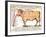 Beef: Diagram Depicting the Different Cuts of Meat-null-Framed Art Print