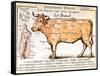 Beef: Diagram Depicting the Different Cuts of Meat-null-Framed Stretched Canvas