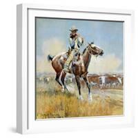 Beef for the Fighters-Charles Marion Russell-Framed Art Print