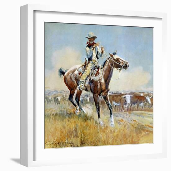 Beef for the Fighters-Charles Marion Russell-Framed Art Print