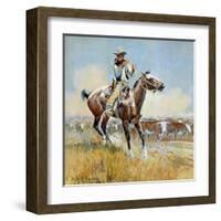 Beef for the Fighters-Charles Marion Russell-Framed Art Print