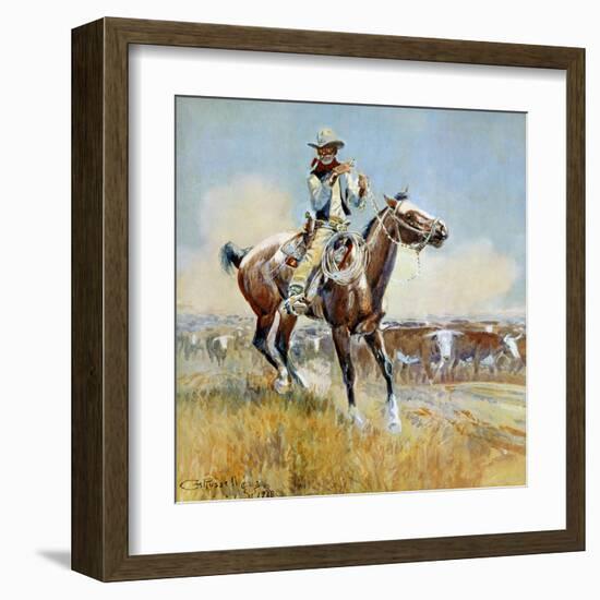 Beef for the Fighters-Charles Marion Russell-Framed Art Print