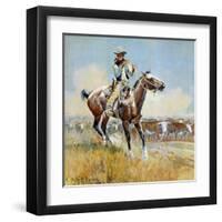 Beef for the Fighters-Charles Marion Russell-Framed Art Print