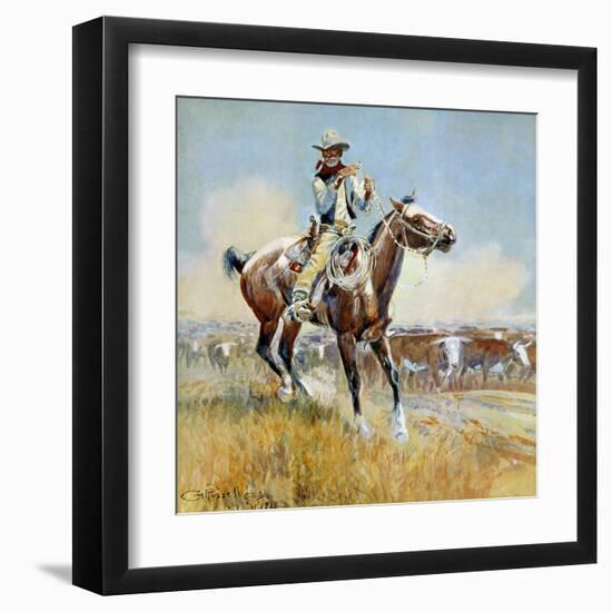 Beef for the Fighters-Charles Marion Russell-Framed Art Print