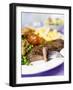 Beef Steak with Vegetables and Chips-Ian Garlick-Framed Photographic Print