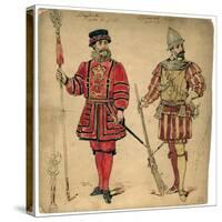 Beefeater and Spanish Soldier, 19th Century-Lucien Besche-Stretched Canvas