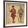 Beefeater and Spanish Soldier, 19th Century-Lucien Besche-Framed Giclee Print