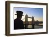 Beefeater and Tower Bridge, London, England, United Kingdom, Europe-Neil Farrin-Framed Photographic Print