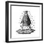 Beehive and Bees-null-Framed Giclee Print