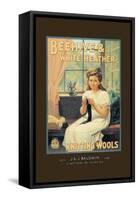 Beehive and White Heather Knitting Tools-null-Framed Stretched Canvas