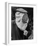 Beekeeper, Gerrit Norsselman using the Smoke to Help Keep the Bees at a Safe Distance-Thomas D^ Mcavoy-Framed Photographic Print
