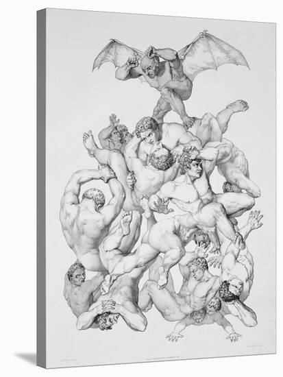 Beelzebub Expels the Fallen Angels, Illustration For an Edition of Paradise Lost by John Milton-Richard Edmond Flatters-Stretched Canvas