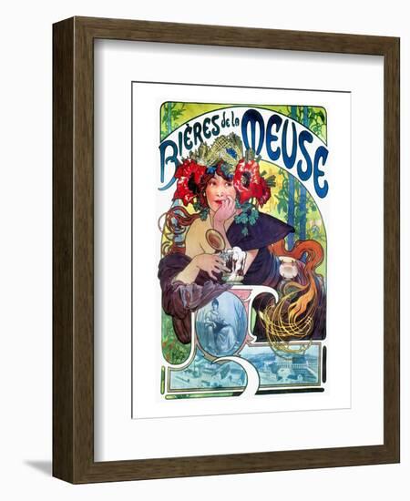 Beer Ad By Mucha, C1897-Alphonse Mucha-Framed Premium Giclee Print