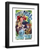 Beer Ad By Mucha, C1897-Alphonse Mucha-Framed Premium Giclee Print