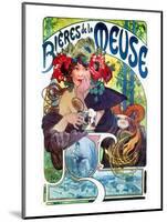 Beer Ad By Mucha, C1897-Alphonse Mucha-Mounted Premium Giclee Print