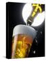 Beer Being Poured into a Glass-null-Stretched Canvas